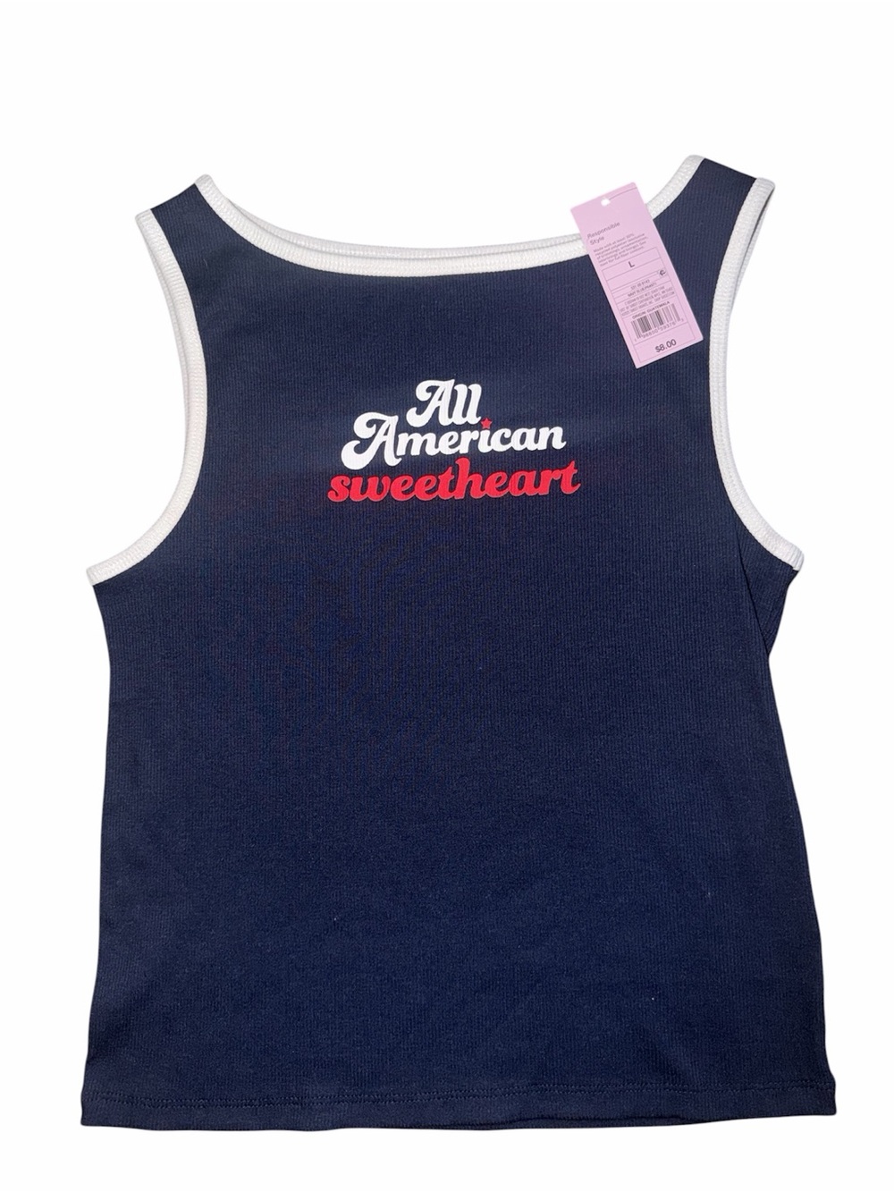 Wild Fable All American Sweetheart Navy Tank